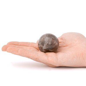 30-40mm Smoky Quartz Gemstone Sphere and Stand Crystal Display Ball Specimen Gem